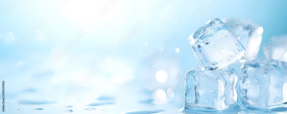 Abstract Stacked Ice Cubes - Minimalistic Blue Tones and Light Reflections in Modern Art Design Abstract Stacked Ice Cubes - Minimalistic Blue Tones and Light Reflections in Modern Art Design
