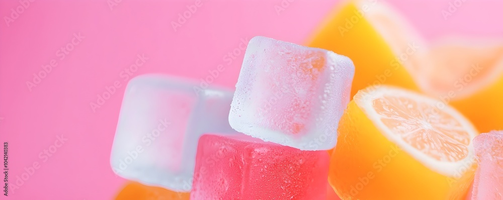 Refreshing Summer Vibes Stacked Ice Cubes with Lemonade in a Bright Outdoor Setting - Perfect for Cool Drink Promotions and Joyful Gatherings Refreshing Summer Vibes Stacked Ice Cubes with Lemonade in a Bright Outdoor Setting - Perfect for Cool Drink Promotions and Joyful Gatherings