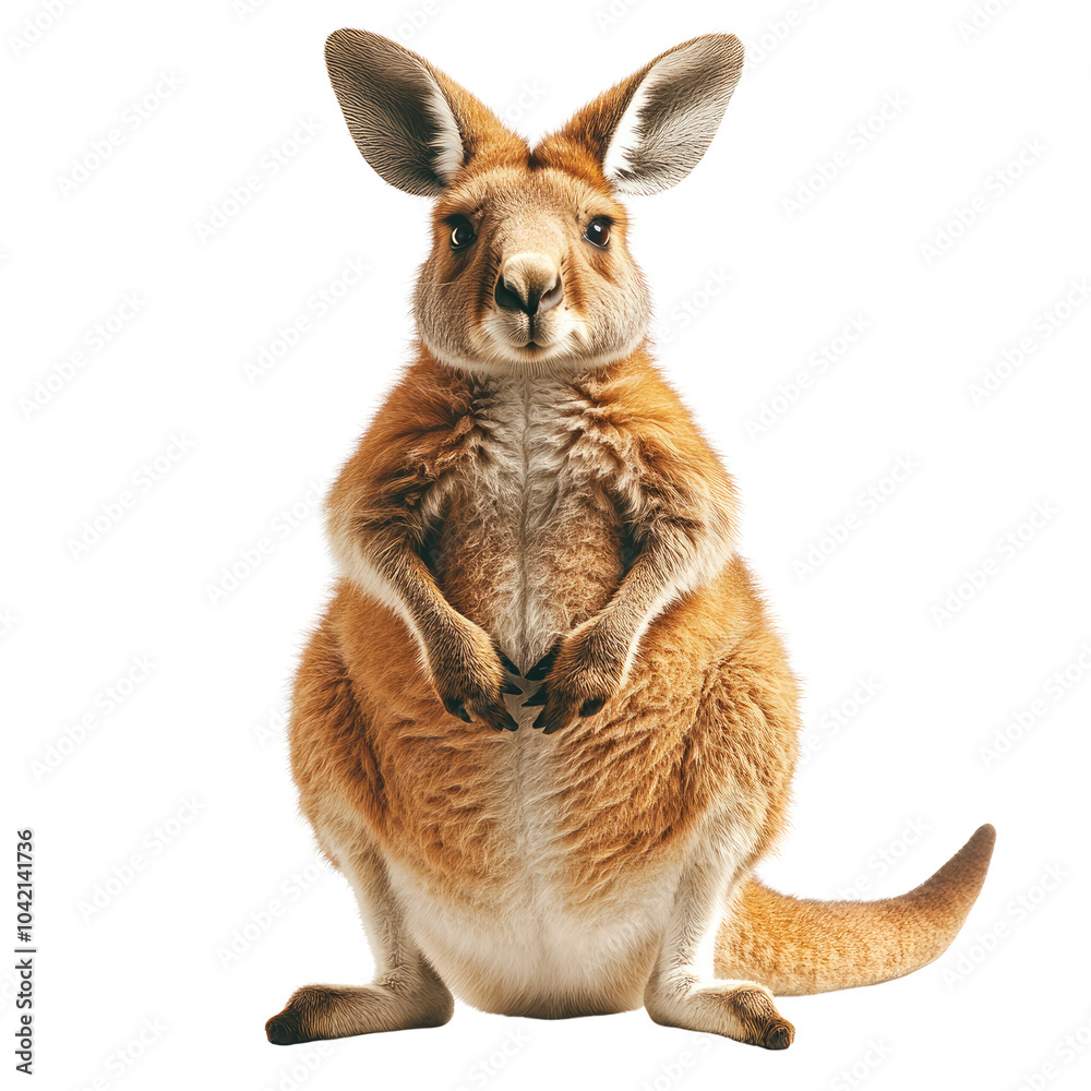 Kangaroo standing, white isolated background. Kangaroo standing, white isolated background.
