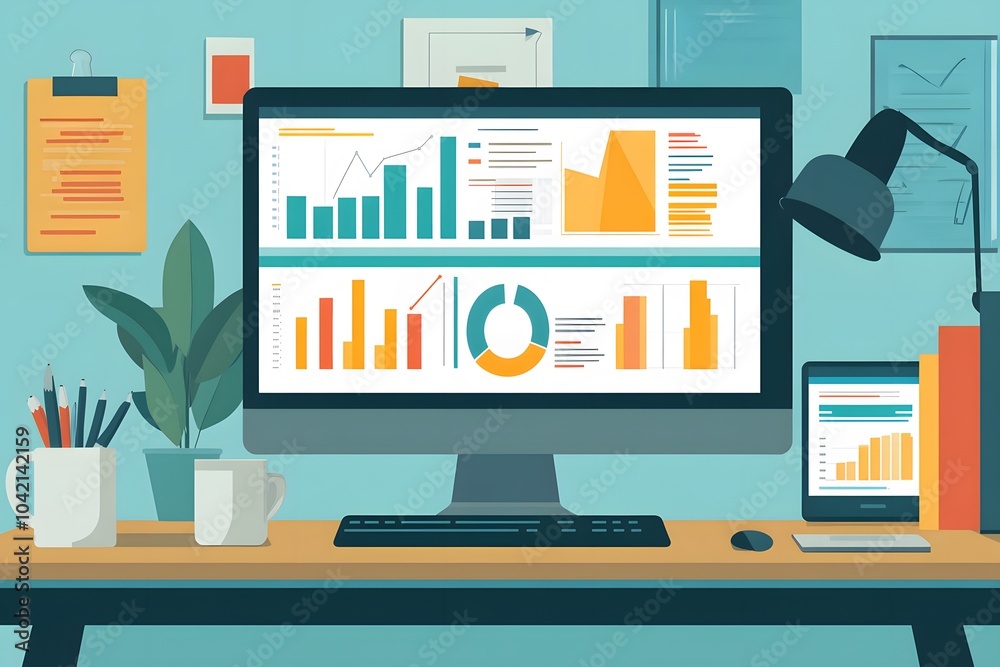 digital business dashboard of data analysis with charts, graphs and statistics bars digital business dashboard of data analysis with charts, graphs and statistics bars