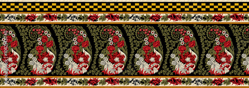 seamless beautiful wallpaper cards border design floral leaf vintage ornament Victorian geometric ethnic print paisley pattern