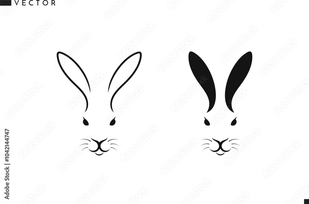 Rabbit head vector. Cute animal sign Rabbit head vector. Cute animal sign