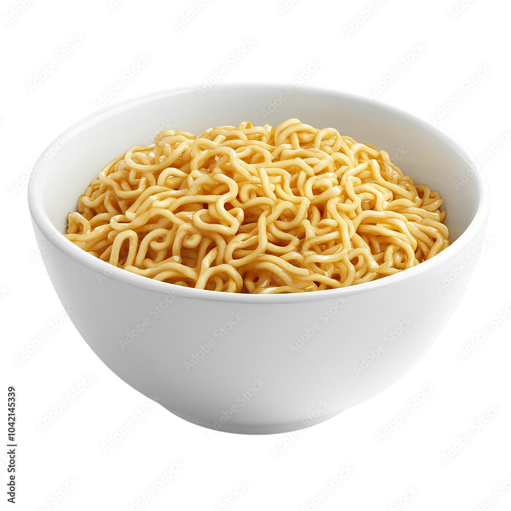 Mall Souvenir Noodles in a White Bowl on transparent background Mall Souvenir Noodles in a White Bowl on transparent background