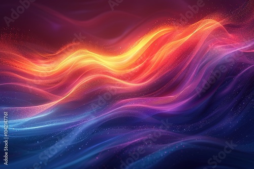 Wallpaper Mural radiant abstract lines and curves in a spectrum of sunset colors, space for text Torontodigital.ca