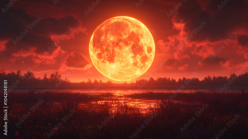 Full Moon in a Red Sky – A Fantastical, Cinematic, and Ultra-Realistic Night Scene with Dreamlike Atmosphere.
Full Moon in a Red Sky – A Fantastical, Cinematic, and Ultra-Realistic Night Scene with Dreamlike Atmosphere.