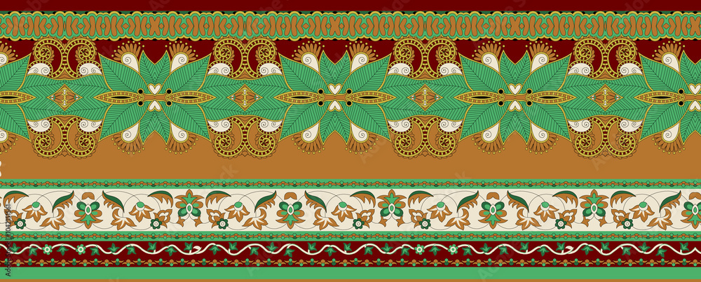 seamless beautiful wallpaper cards border design floral leaf vintage ornament Victorian geometric ethnic print paisley pattern