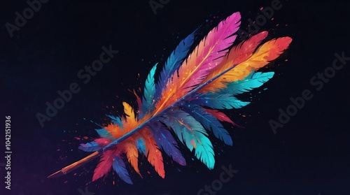 December is the International Day of the World's Indigenous Peoples, while November is National Native American Heritage Month. Vector banner The background's feather pattern- photo