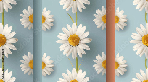 seamless pattern with camomiles