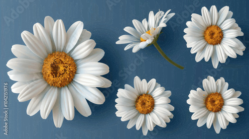 daisies on white background