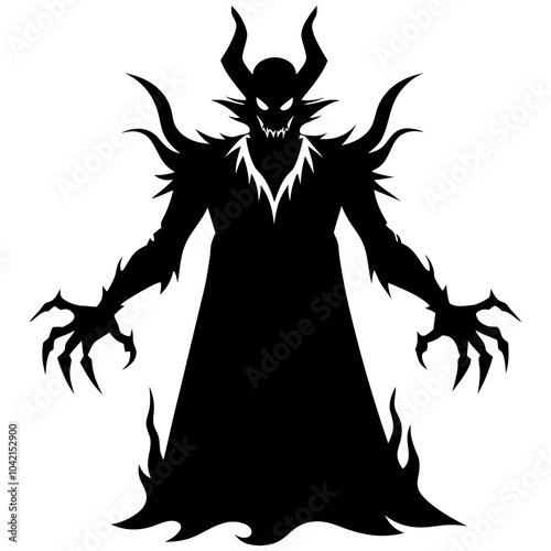 Wicked shadows silhouette vector illustration on white background