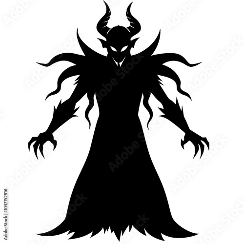 Wicked shadows silhouette vector illustration on white background