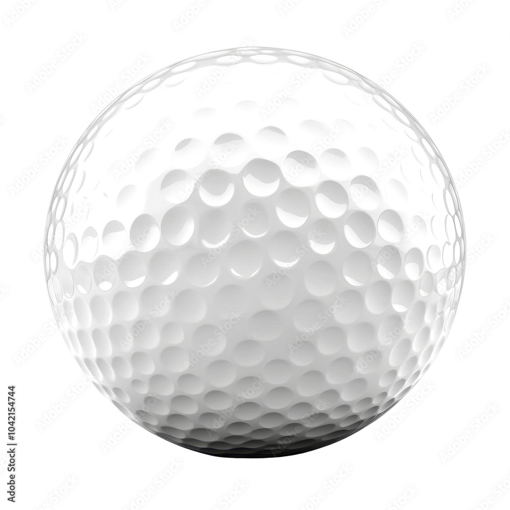 A close-up of a golf ball on a white isolated background. A close-up of a golf ball on a white isolated background.