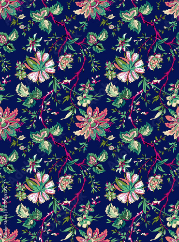 Obraz na płótnie seamless beautiful wallpaper cards all over design floral leaf vintage ornament Victorian ethnic geometric print paisley pattern w salonie