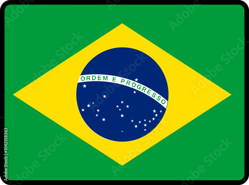 Brazil Flag Smooth rectangle icon