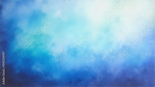 Ethereal blue watercolor background with soft gradients and copy space 