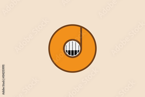 piano and music note logo. chord logo. chord and piano logo