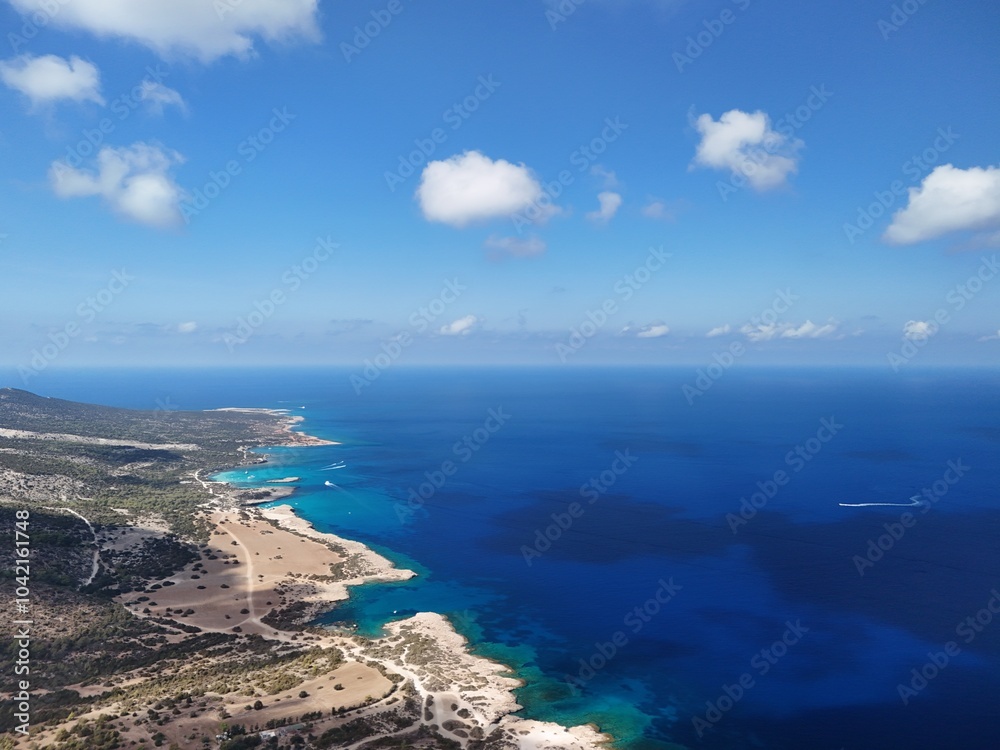 View of the sea from the top. Cyprus, Akamas View of the sea from the top. Cyprus, Akamas