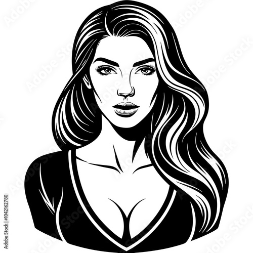 Woman beauty silhouette vector illustration on white background