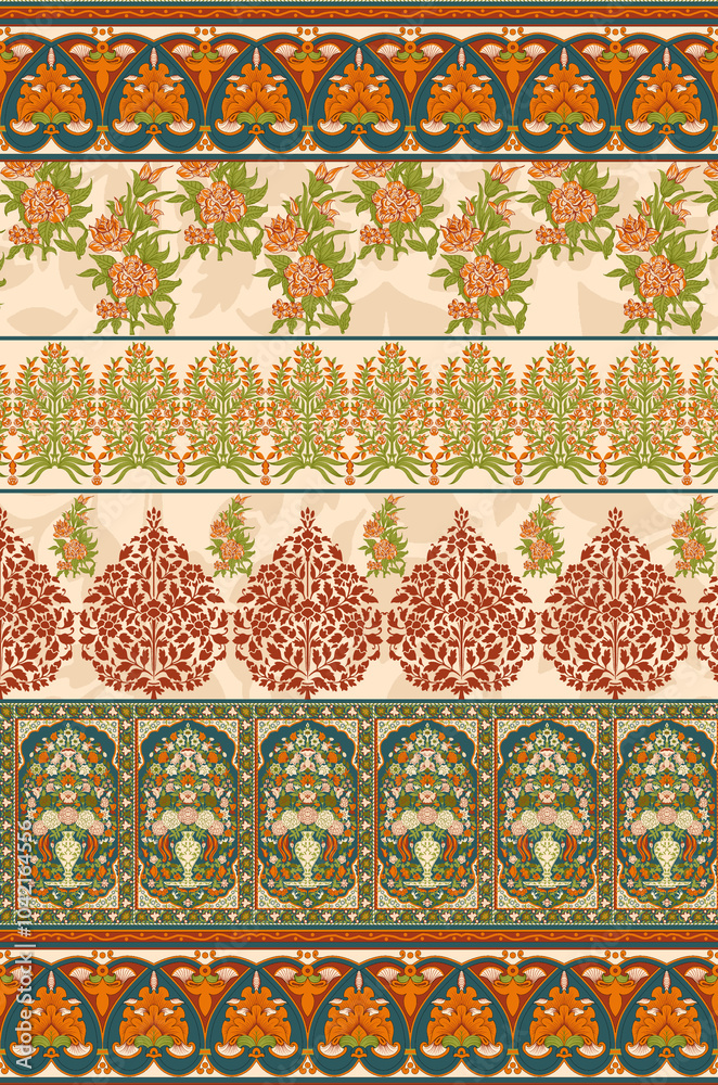 seamless beautiful wallpaper cards border design floral leaf vintage ornament Victorian geometric ethnic print paisley pattern