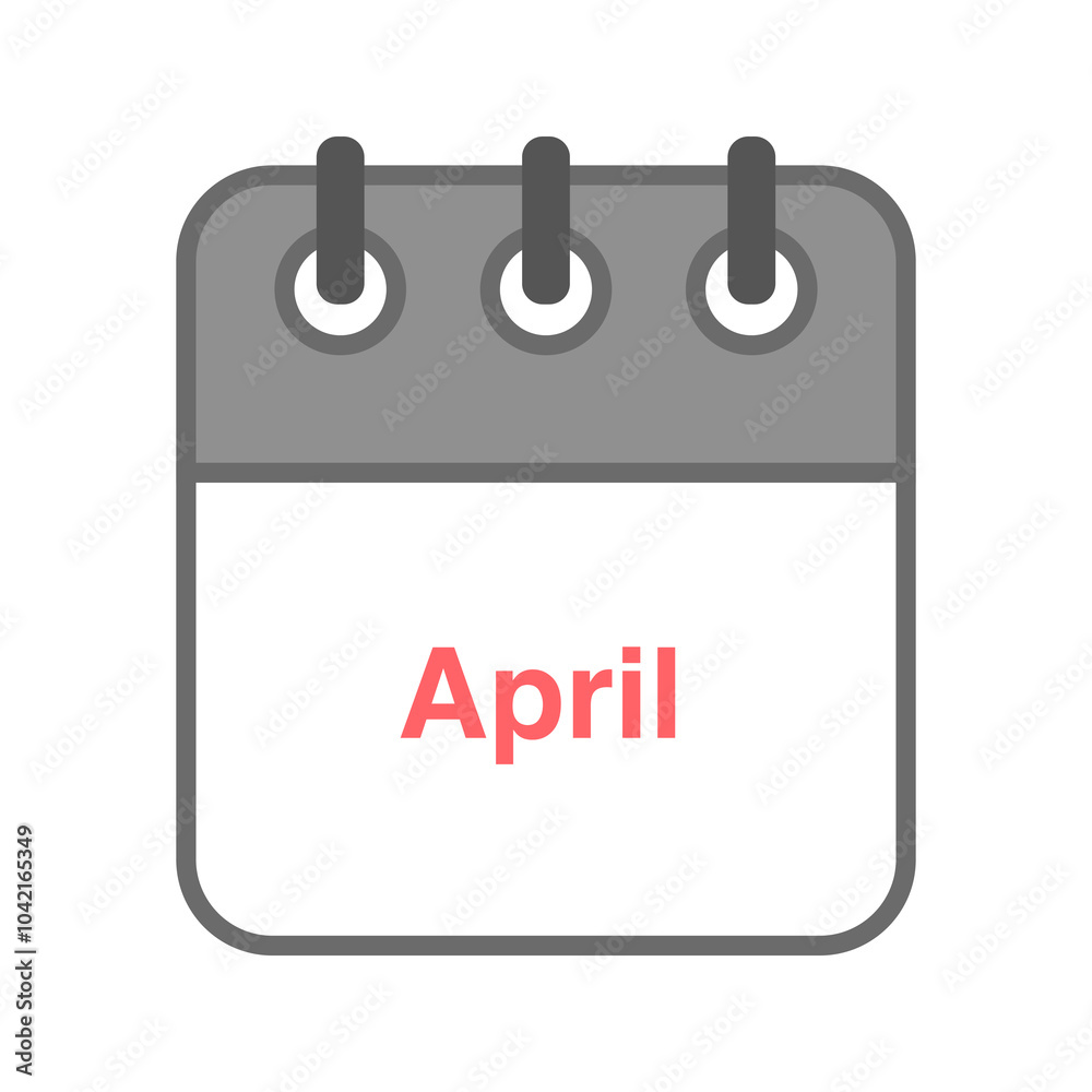 April icon vector. Daily, monthly, yearly calendar icon April icon vector. Daily, monthly, yearly calendar icon