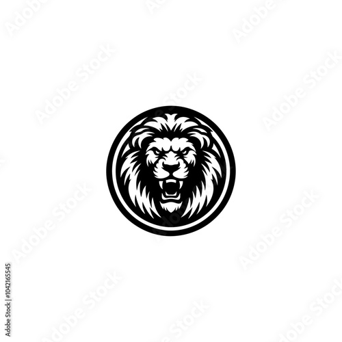 lion aggressive  vector icon with white background