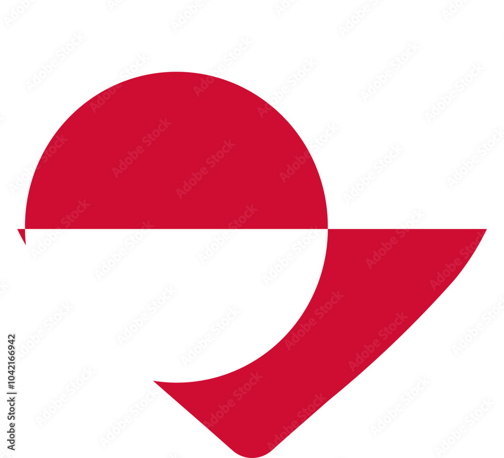 Heart Icon on Greenland Flag Heart Icon on Greenland Flag