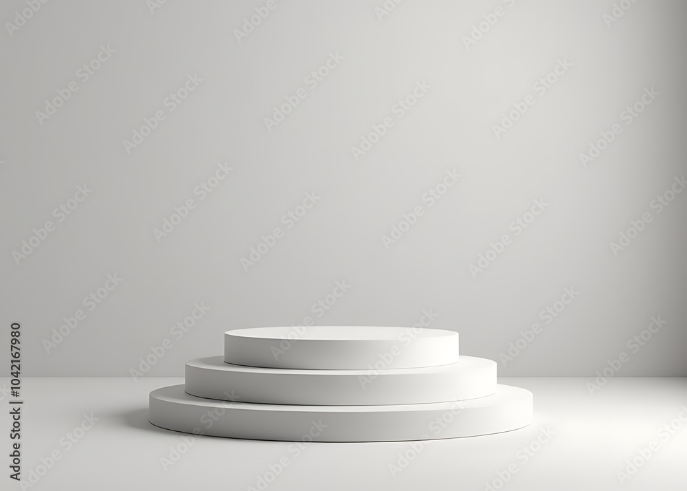 Fototapeta premium A realistic podium displays products effectively with a vector illustration of a pedestal on its side.