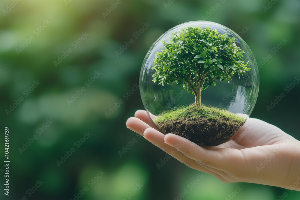 background, symbolizes the importance of individual responsibility in maintaining environmental sustainability