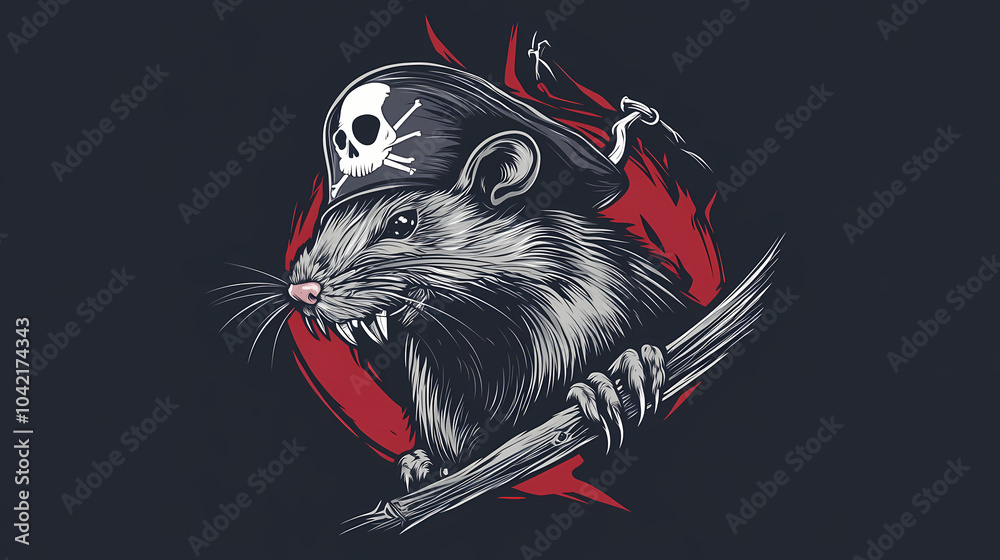 Logo of rat pirate, illustration. Digital Vector Art. Illustration Logo of rat pirate, illustration. Digital Vector Art. Illustration