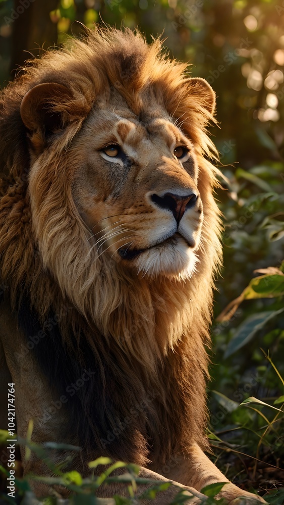 dangerous lion sitting in grass dangerous lion sitting in grass