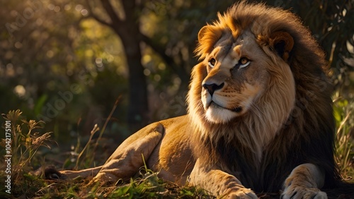 male lion in the wild