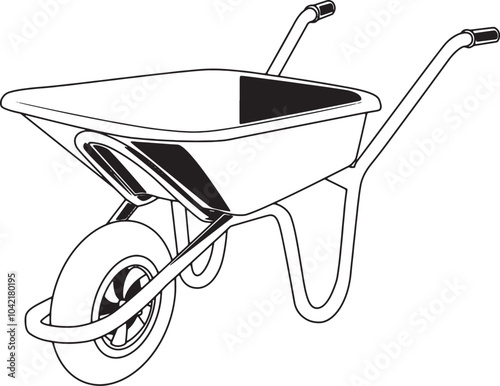 Wheelbarrow Vector, Eps, Dxf, PNG Files, Garden Clip Art