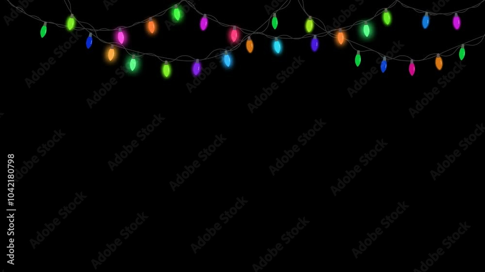 Colourful Christmas light bulbs on transparent background. alpha channel