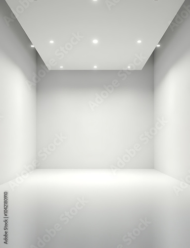 Wallpaper Mural A spacious modern theater stage with clean white walls, sleek floors, and soft natural lighting creating an empty atmosphere. Torontodigital.ca