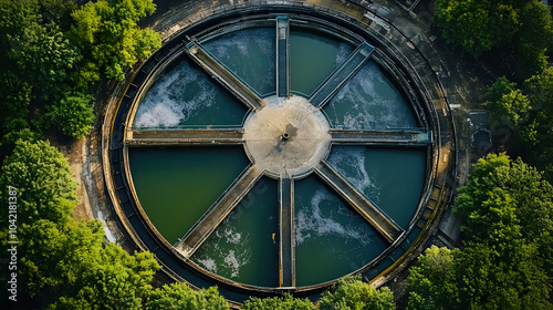 Water waste water treatment plant top view