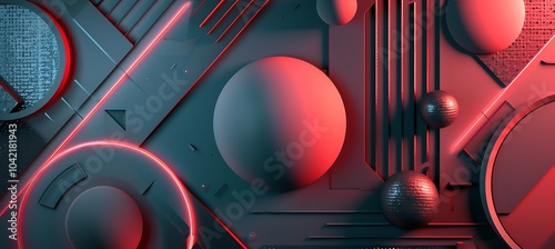 Vibrant Green Geometric Background with Luminous Neon Lines