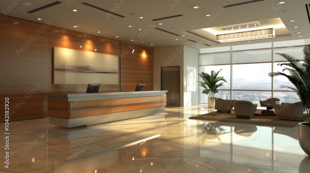 Fototapeta premium Modern Office Lobby Interior Design