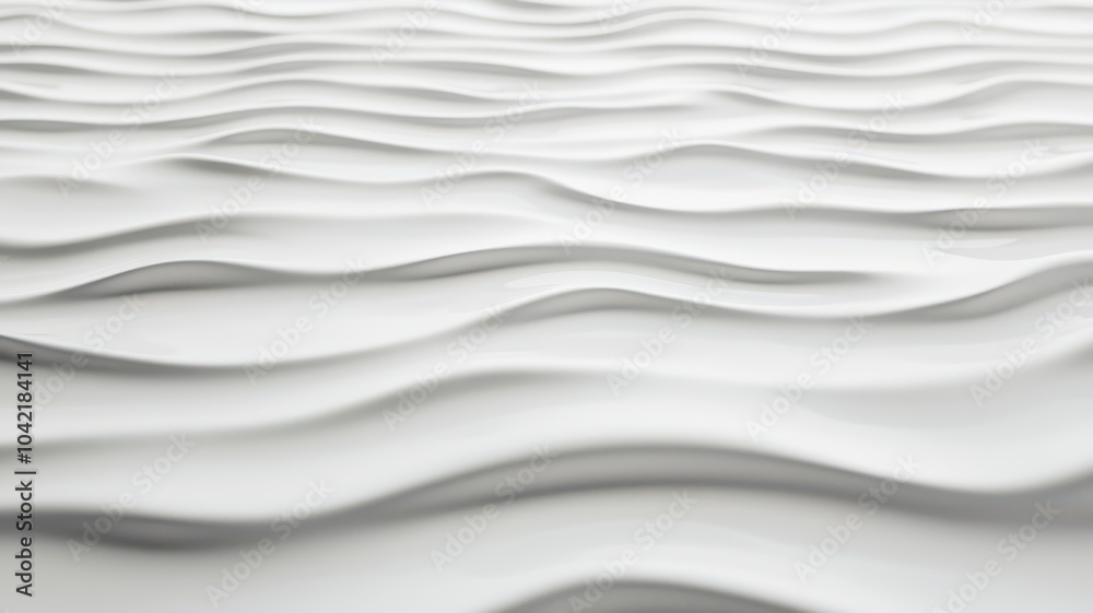 Obraz premium Abstract white textured waves on a surface, creating soft undulating patterns.