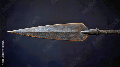 The Lance of Destiny or the Holy Lance from the Bible that pierced Jesus Christ in the side, leading to his death; a very old spear made of metal and bronze.