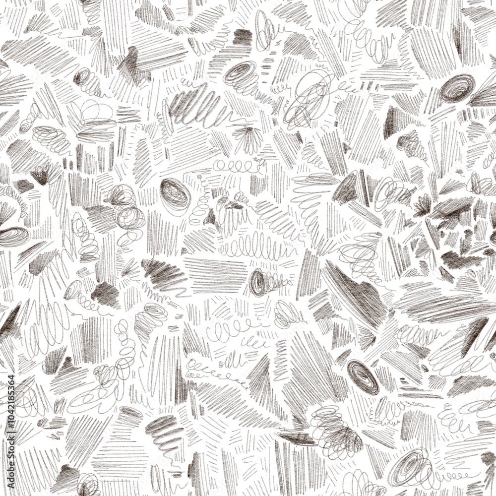 Pencil doodle abstract pattern