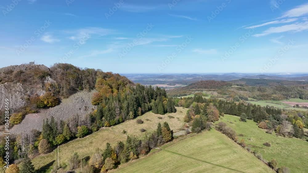 Milseburg, Rhön - Central German uplands, drone point of view