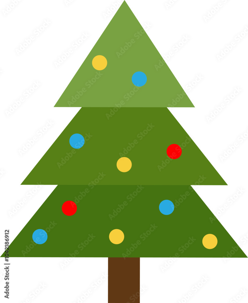 Decorated Christmas tree. Vector illustration with transparent background. Decorated Christmas tree. Vector illustration with transparent background.