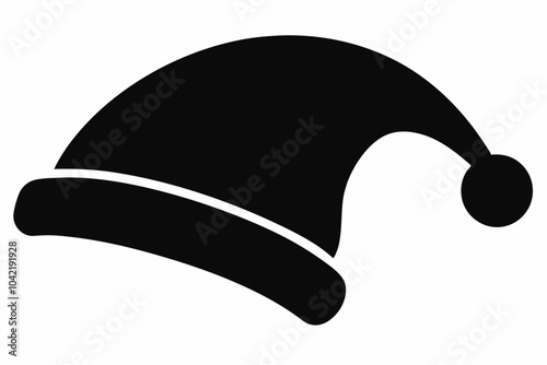 Silhouette of Christmas hat, Santa Claus hat vector