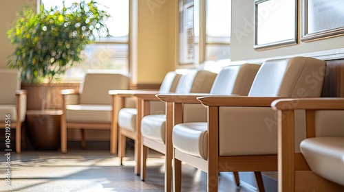 Wallpaper Mural A relaxing doctor office waiting room with cozy chairs, natural lighting, and a modern design, creating a peaceful environment for patients. Torontodigital.ca