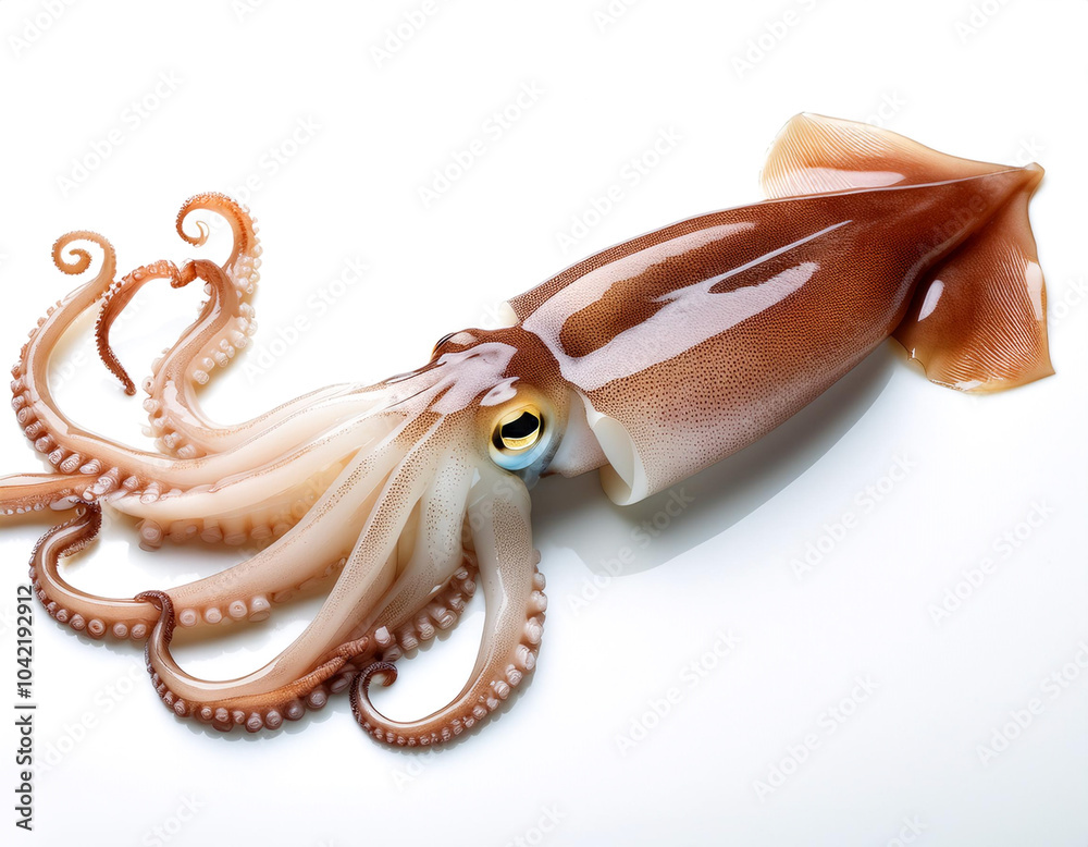 Naklejka premium Squid isolated on white background