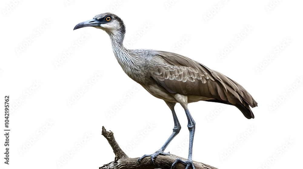 Obraz premium Black Legged Seriema Bird on Transparent Background PNG, Photo Realistic, Wallpaper, Cover and Screen for Smartphone, PC, Laptop, Transparent PNG