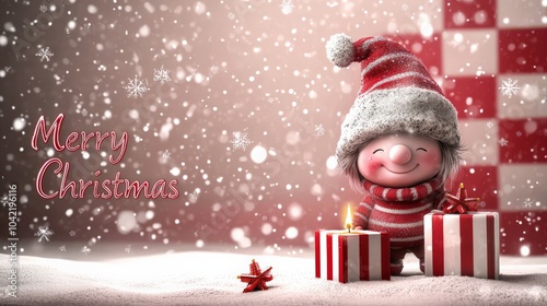 santa claus with gifts cartoon 3d