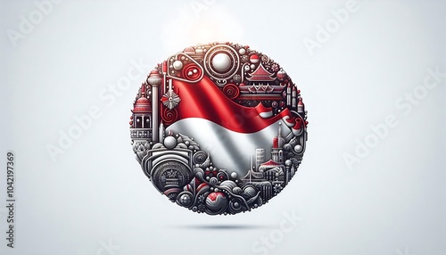 Round flag of Poland on a white background photo