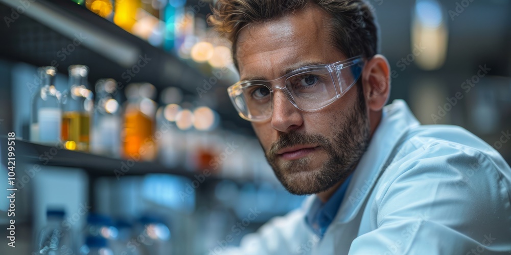 Focused Chemist in Lab