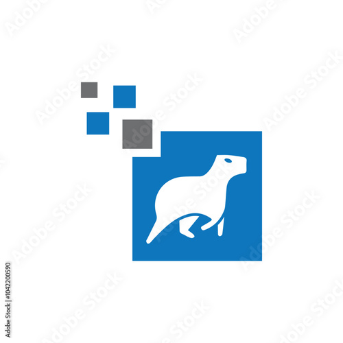 Capybara logo design vector template, Capybaras logo design, perfect for a modern company. The capybara is an animal known for staying in water